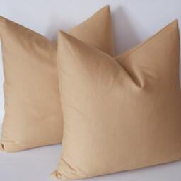 Light Brown Cotton Canvas Pillow Cover Set Decorative Throw Cushion - thumbnail 3