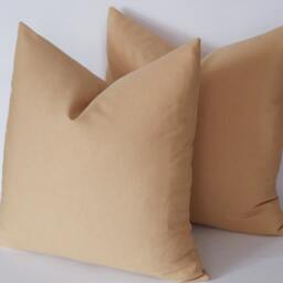 Light Brown Cotton Canvas Pillow Cover Set Decorative Throw Cushion - thumbnail 4