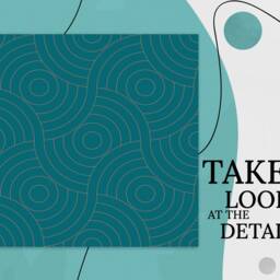 Circles Dark Waves Decorative Vinyl Flooring, Blue Linoleum in Roll, Green Retro Floor Art, Minimalist Cover, Pet Friendly - thumbnail 2