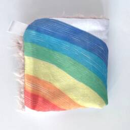 Rainbow Lovey, Security Blanket, Blankie, Minky Baby New Gift, Gender Neutral Blanket - thumbnail 4
