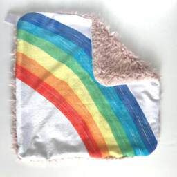 Rainbow Lovey, Security Blanket, Blankie, Minky Baby New Gift, Gender Neutral Blanket - thumbnail 2