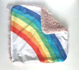 Rainbow Lovey, Security Blanket, Blankie, Minky Baby New Gift, Gender Neutral Blanket - thumbnail 1