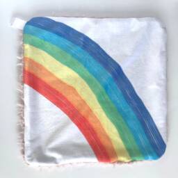 Rainbow Lovey, Security Blanket, Blankie, Minky Baby New Gift, Gender Neutral Blanket - thumbnail 3