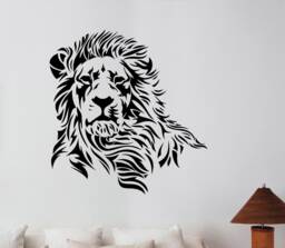 Lion Wall Decal Vinyl Sticker Face Head Art African Animal Home Housewares Kids Living Room Bedroom Decor Poster Gift Mural Ln4 - thumbnail 1