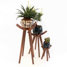 Wood Plant Stand Indoor Wooden Pot Modern Planter Farmhouse Decor Garden Wedding Gifts Shelf - thumbnail 3
