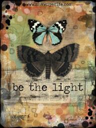 Be The Light, Butterfly Series, Print To Be Framed - Ptbf Shawn Petite, Wall D??cor, Mixed Media, Stencils, Art - thumbnail 1