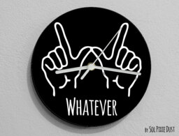 Whatever Hand Symbol/Round Black - Wall Clock - thumbnail 1