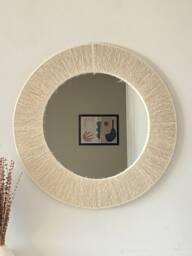 Soft Handmade Mirror , Natural Boho Home Decor Jute Vanity Kids Room Chirstmas Gift Next Day Shipping - thumbnail 1