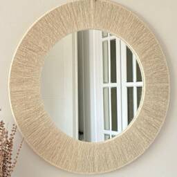 Soft Handmade Mirror , Natural Boho Home Decor Jute Vanity Kids Room Chirstmas Gift Next Day Shipping - thumbnail 3