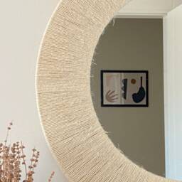 Soft Handmade Mirror , Natural Boho Home Decor Jute Vanity Kids Room Chirstmas Gift Next Day Shipping - thumbnail 2