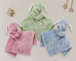Personalised Baby Comforter Bunny Gift Soft Toy Comfort Blanket Security Cute Newborn Keepsake Name Boy Girl Present 2026 - thumbnail 1