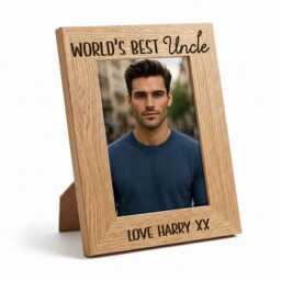 Personalised Uncle Photo Frame - Engraved Oak Wood Custom Name Gift For Best - thumbnail 2