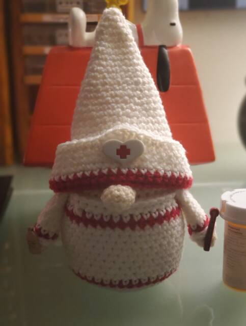Nurse Gnome, Nursing New, Handmade To Order, About 11 Inches Tall - image 1