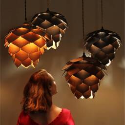 Pinecone Pendant Lamp Wood - La Cocotte Chandelier Lighting - thumbnail 3