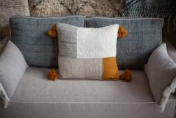 Unique Patchwork Pillow Cases - Moroccan Pompoms Pillows Case Hand-Loomed