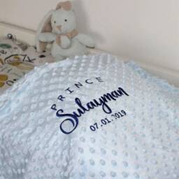 Personalised Baby Blanket - Name Embroidery Popcorn - thumbnail 1