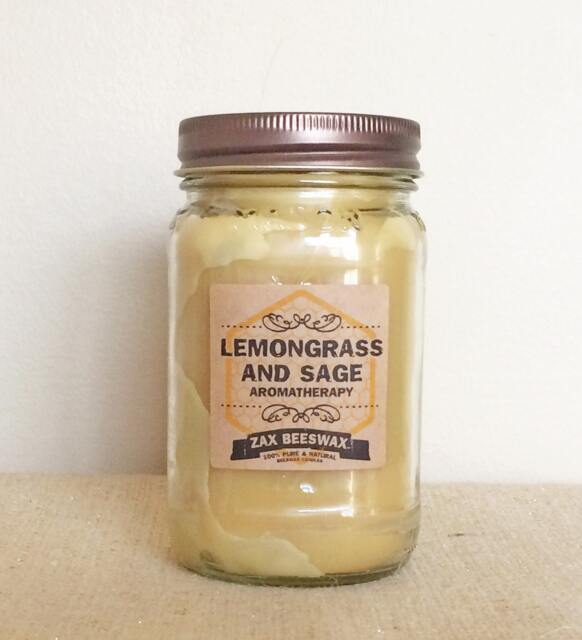 Lemongrass & Sage Aromatherapy Beeswax Mason Jar Candle - 16 Oz - image 1