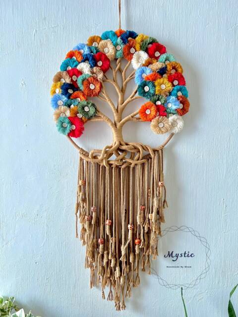 Colorful Tree Of Life Macrame Wall Hanging, Spiritual Home Decor - image 1