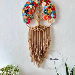 Colorful Tree Of Life Macrame Wall Hanging, Spiritual Home Decor - thumbnail 3