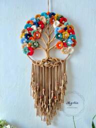 Colorful Tree Of Life Macrame Wall Hanging, Spiritual Home Decor