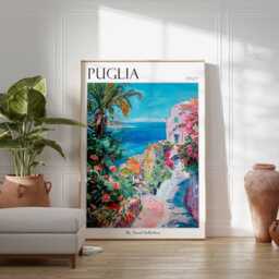 Puglia Poster, Travel Print, Italy Wall Art, Italian Decor, Gift, Art - thumbnail 3