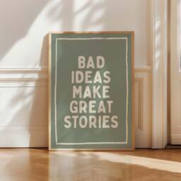 Bad Ideas Make Great Stories, Wall Decor Prints, Art, Quirky Funky Home Decor, Trendy Colourful Aesthetic Art Print - thumbnail 2