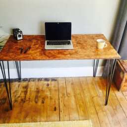 Osb Industrial Desk With Black Steel Hairpin Legs - thumbnail 2