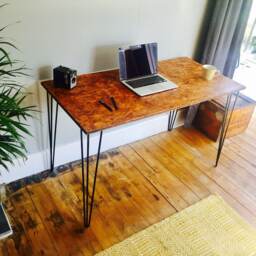 Osb Industrial Desk With Black Steel Hairpin Legs - thumbnail 3