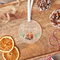 Grandparent Christmas Ornament - Personalised Frosted Bauble Family Holiday Decoration, Acrylic, 8cm Diameter - thumbnail 4