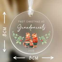 Grandparent's First Christmas Frosted Ornament - Gift 2025 Decoration Family -Christmas Bauble - thumbnail 2