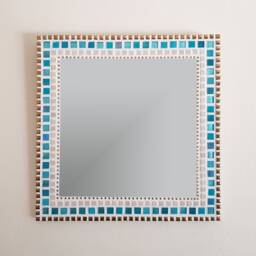 Mosaic Wall Mirror/Bathroom Decor Art Hallway /Beach House Teal Home - thumbnail 2
