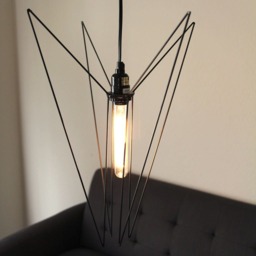Modern Metal Geometric Retro Chandelier Home Decor Minimalist Mid Century Abstract Hanging Light Fixture Made By Geometrix - thumbnail 2
