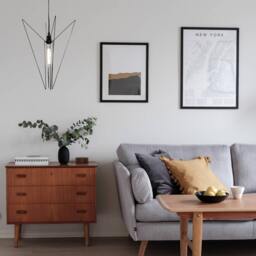 Modern Metal Geometric Retro Chandelier Home Decor Minimalist Mid Century Abstract Hanging Light Fixture Made By Geometrix - thumbnail 3