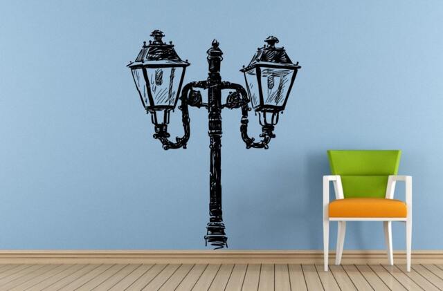 City Town Street Park Lamp Post Old Antique Vintage Window Or Wall Car Vinyl Peal & Stick Removable Sticker Decal L1465 - image 1