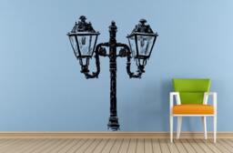 City Town Street Park Lamp Post Old Antique Vintage Window Or Wall Car Vinyl Peal & Stick Removable Sticker Decal L1465 - thumbnail 1