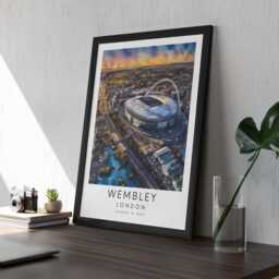 Wembley Stadium Art Print - Poster Illustration Painting Drawing Gift For Him Football Fan Dad Granddad Son Brother Uncle Fc London England - thumbnail 2