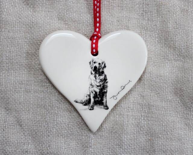 Golden Retriever Christmas Ornament - Retriever Dog Keepsake Xmas Tree Decoration & Stocking Filler Gift - image 1
