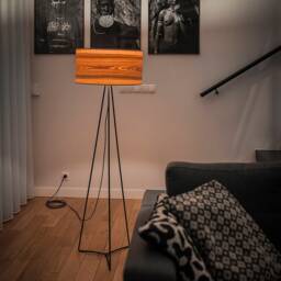 Ash Veneer Tripod Floor Lamp, Scandinavian Nordic Decor - thumbnail 3