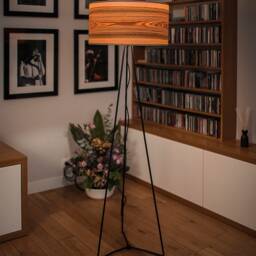 Ash Veneer Tripod Floor Lamp, Scandinavian Nordic Decor - thumbnail 2