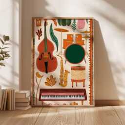 Musical Instrument Poster, Music Wall Art Print, Studio Decor, Lover Gift, Vintage Print - thumbnail 3