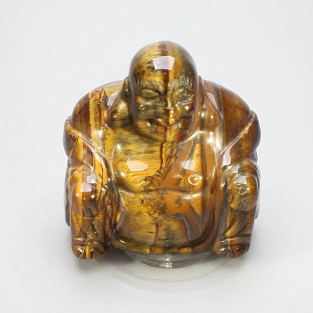 Superior Tiger Eye Carved Buddha Statue ~51mm - Cbv148