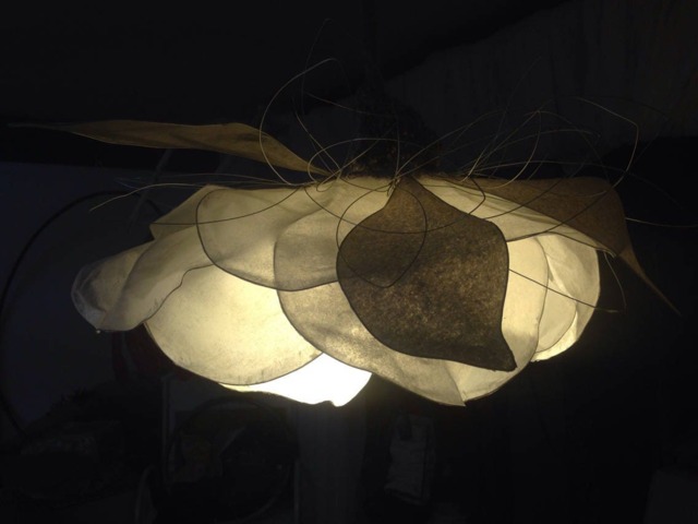 Ceiling Light-Plater White Flower in Easy Cleaning Paper - image 1