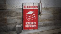 Do Not Disturb, Homework Sign Here, Doing Homework, Wood Signs, Wooden Sale Decor, Wall Decor - Old Signs - thumbnail 1