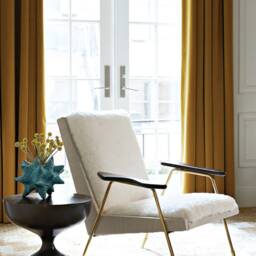 Pair Of Honey Yellow Velvet Curtains, Silky Living Room Custom Curtains - thumbnail 2