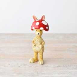 Poly Resin Rabbit Figurine Raincoat, Mushroom, Beach Themes - thumbnail 1