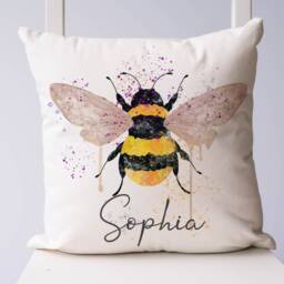 Personalised Bee Cushion , Scatter Bumble Pillow Lover Home Decor - Room Gift - thumbnail 2