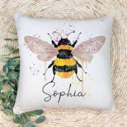 Personalised Bee Cushion , Scatter Bumble Pillow Lover Home Decor - Room Gift - thumbnail 3