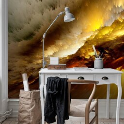 Burning Cloud Wallpaper, Warm-Tones Wall Mural, Peel & Stick - thumbnail 3