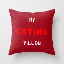 My Crying Pillow, Home Decor, Comforting Decor, Back To School, White, Red, Orange, Caring Gifts, Modern Pillows, Dorm Decor - thumbnail 2
