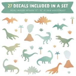 Dinosaur Wall Decals - Removable, Reusable Stickers Boy Nursery Decor, Kids Room Watercolor Art - thumbnail 2